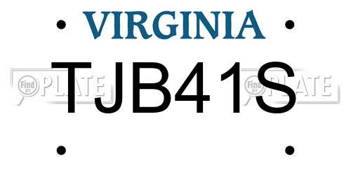 TJB41S Virginia License Plate
