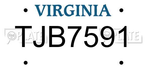 TJB7591 Virginia License Plate