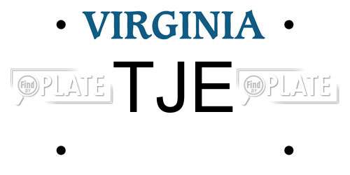 TJE Virginia License Plate