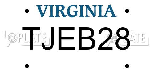 TJEB28 Virginia License Plate