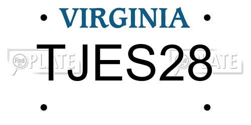 TJES28 Virginia License Plate
