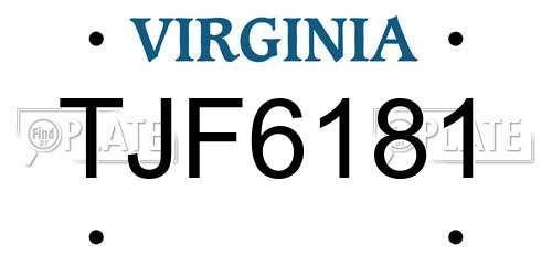 TJF6181 Virginia License Plate