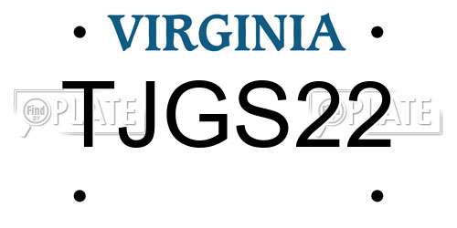 TJGS22 Virginia License Plate