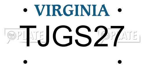 TJGS27 Virginia License Plate