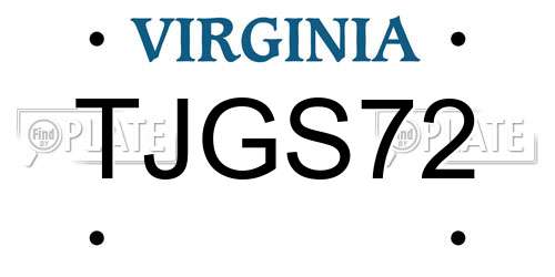 TJGS72 Virginia License Plate