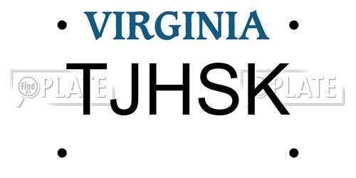 TJHSK Virginia License Plate