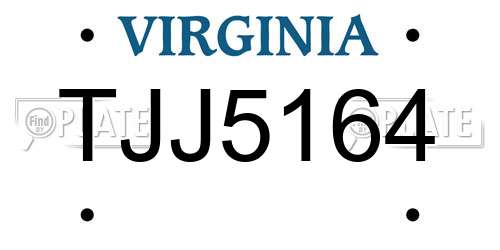 TJJ5164 Virginia License Plate