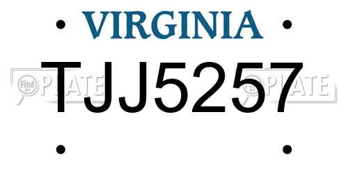 TJJ5257 Virginia License Plate