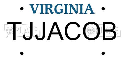 TJJACOB Virginia License Plate