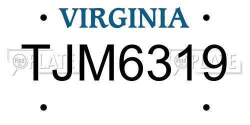 TJM6319 Virginia License Plate