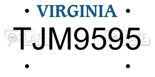 TJM9595 Virginia License Plate