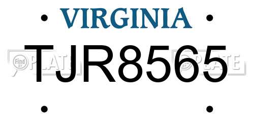 TJR8565 Virginia License Plate