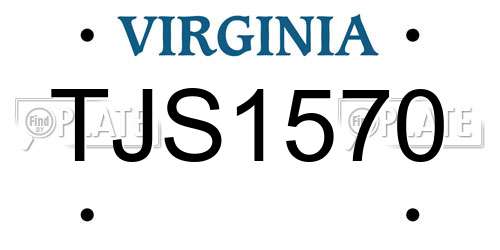 TJS1570 Virginia License Plate