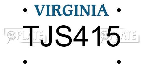 TJS415 Virginia License Plate