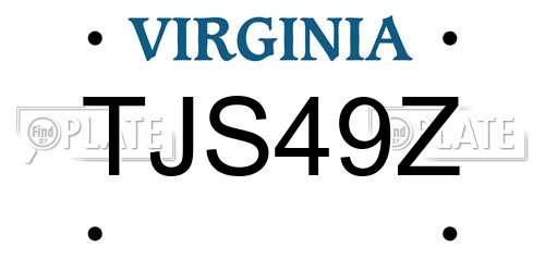 TJS49Z Virginia License Plate