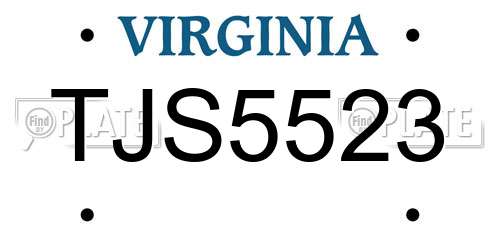 TJS5523 Virginia License Plate