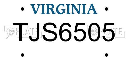 TJS6505 Virginia License Plate