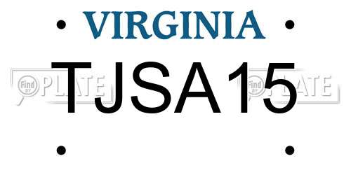 TJSA15 Virginia License Plate