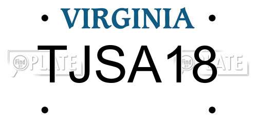TJSA18 Virginia License Plate