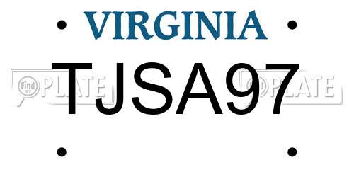 TJSA97 Virginia License Plate