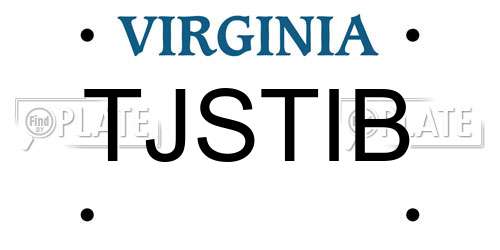 TJSTIB Virginia License Plate
