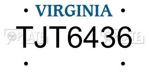 TJT6436 Virginia License Plate