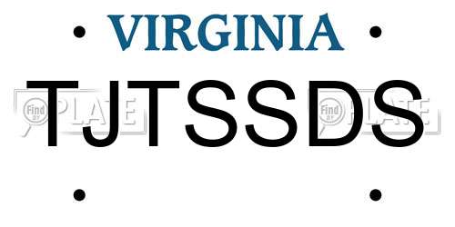 TJTSSDS Virginia License Plate
