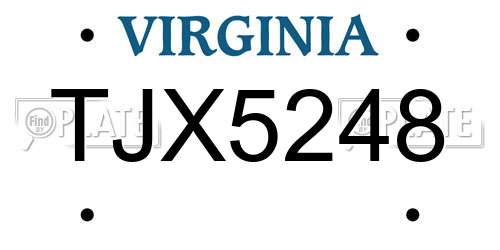 TJX5248 Virginia License Plate