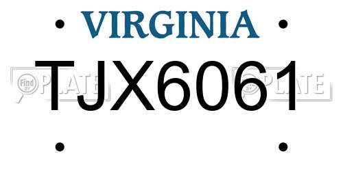 TJX6061 Virginia License Plate