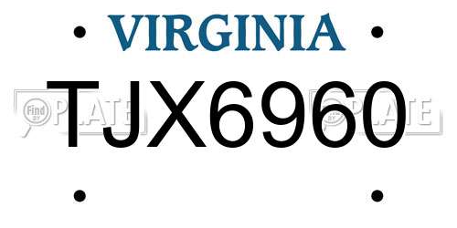 TJX6960 Virginia License Plate