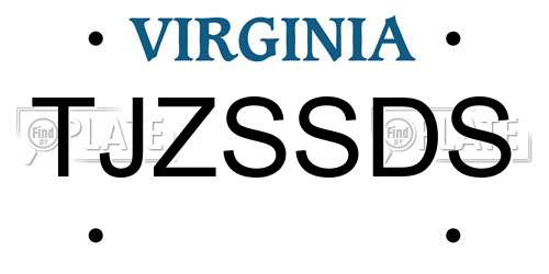 TJZSSDS Virginia License Plate