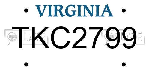 TKC2799 Virginia License Plate