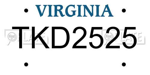 TKD2525 Virginia License Plate