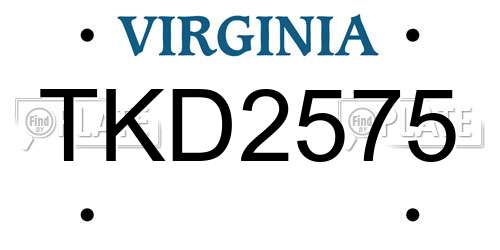TKD2575 Virginia License Plate