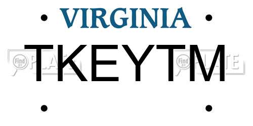 TKEYTM Virginia License Plate