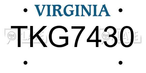 TKG7430 Virginia License Plate