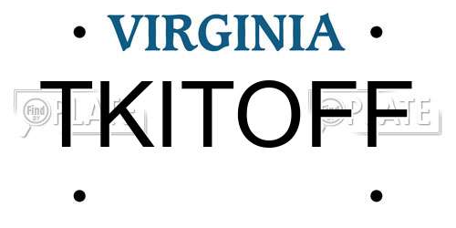 TKITOFF Virginia License Plate