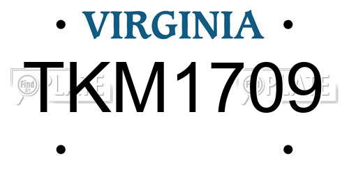 TKM1709 Virginia License Plate