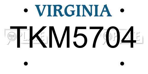 TKM5704 Virginia License Plate