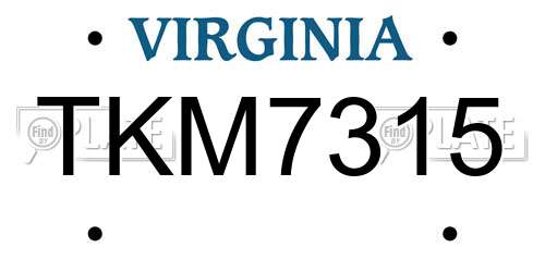 TKM7315 Virginia License Plate