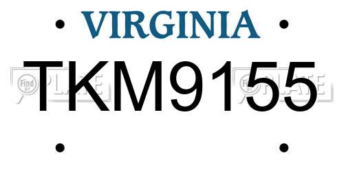 TKM9155 Virginia License Plate
