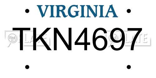 TKN4697 Virginia License Plate
