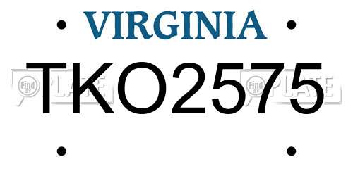 TKO2575 Virginia License Plate