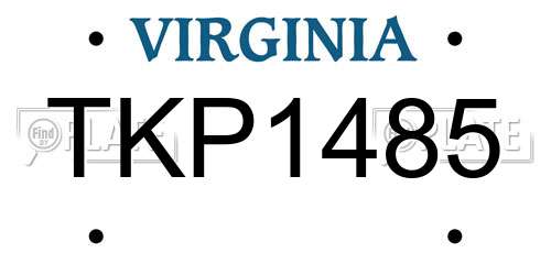 TKP1485 Virginia License Plate