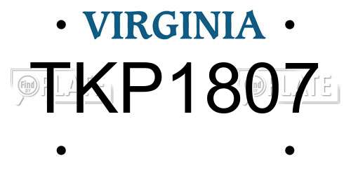 TKP1807 Virginia License Plate