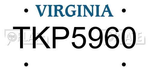 TKP5960 Virginia License Plate