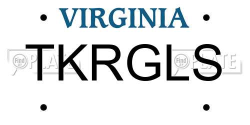 TKRGLS Virginia License Plate
