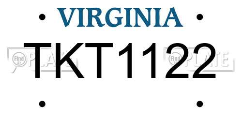 TKT1122 Virginia License Plate