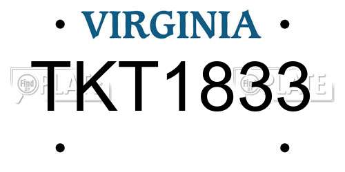 TKT1833 Virginia License Plate