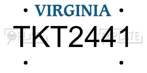 TKT2441 Virginia License Plate